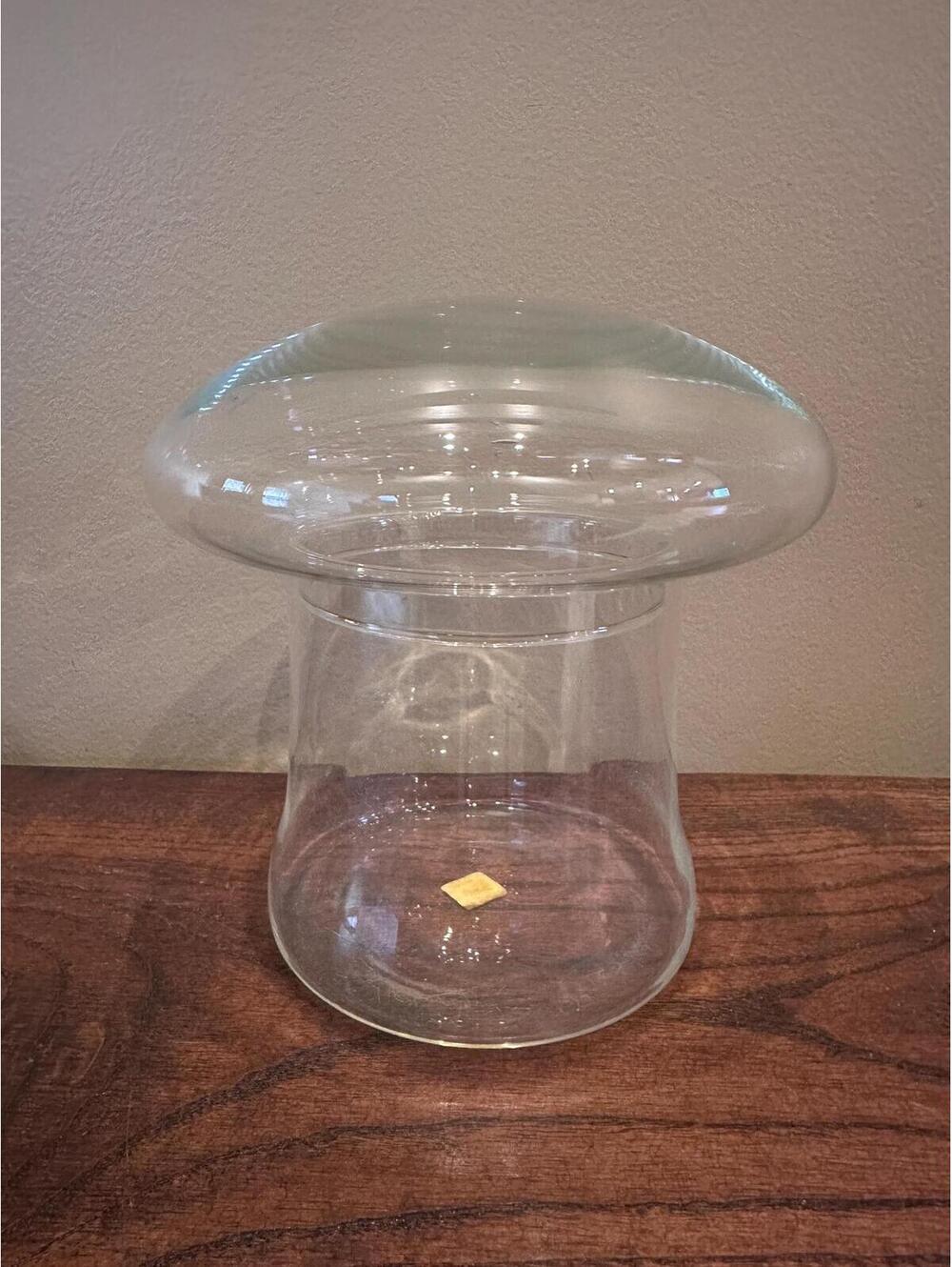 Vintage Libbey Crystal Creations Clear Glass Mushroom Terrarium Container Jar 7"